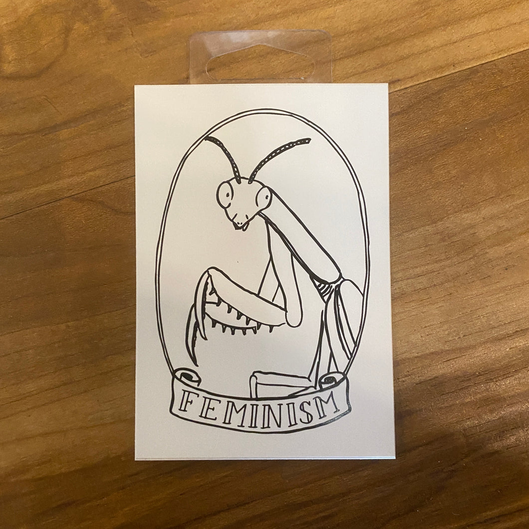 Feminism Praying Mantis Sticker
