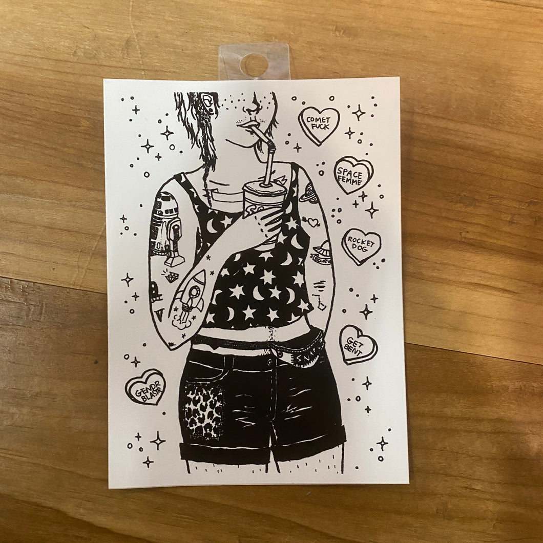 Space Femme Sticker