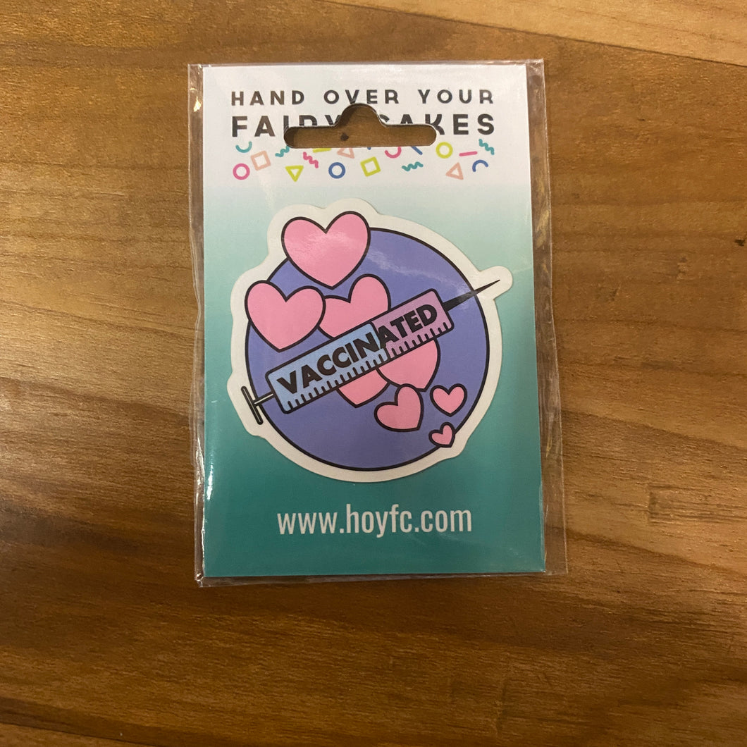 Fairy Cakes: Vaccinated Mini Circle Hearts Sticker