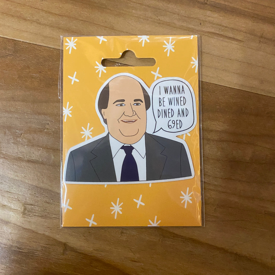 The Office Kevin Malone Sticker Wined Dined