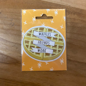 Parks and Rec Waffles Friends Work Sticker