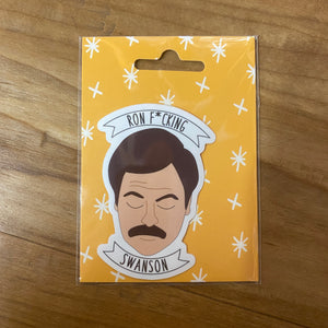 Parks and Rec Ron Fucking Swanson Sticker
