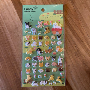 Japanese Puffy Sticker: Dogs