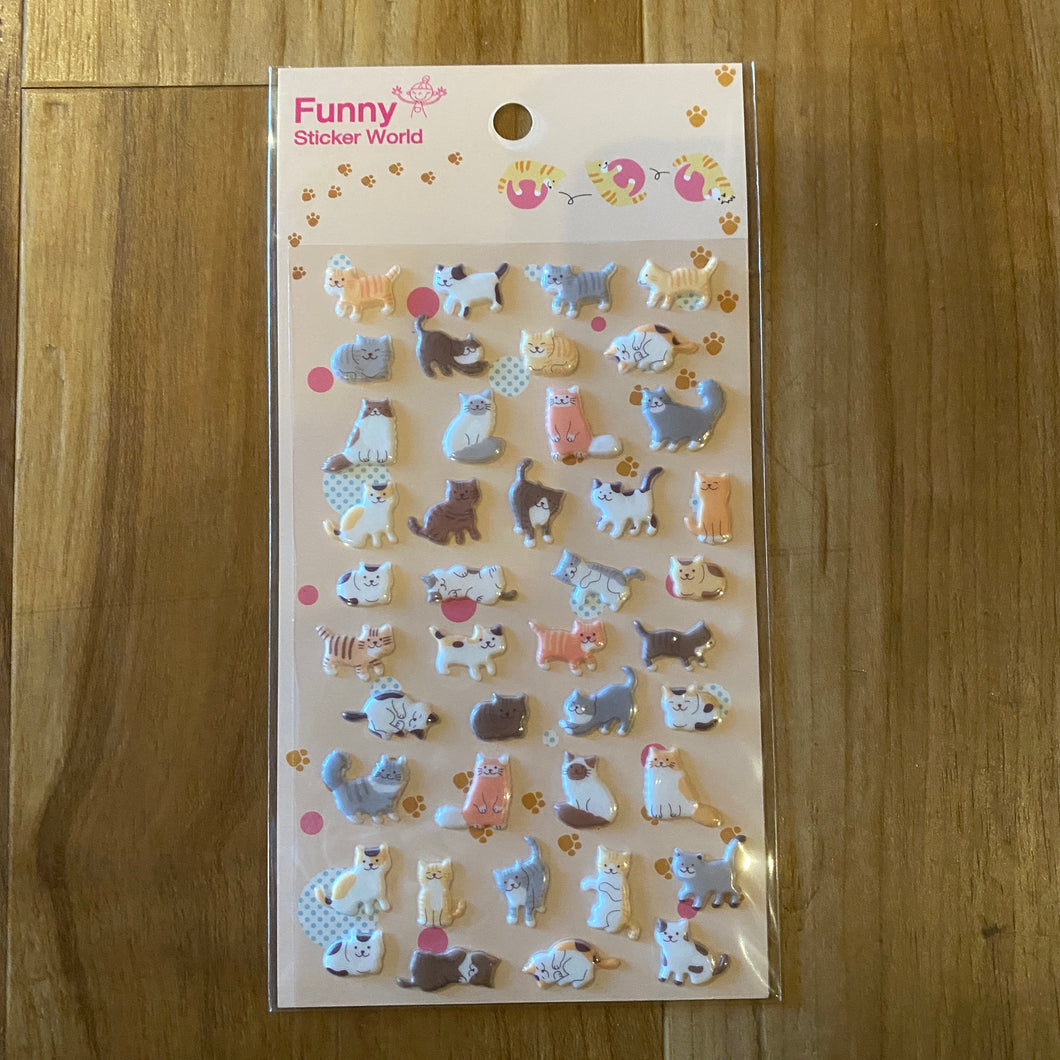 Funny Sticker World Puffy Cat Stickers